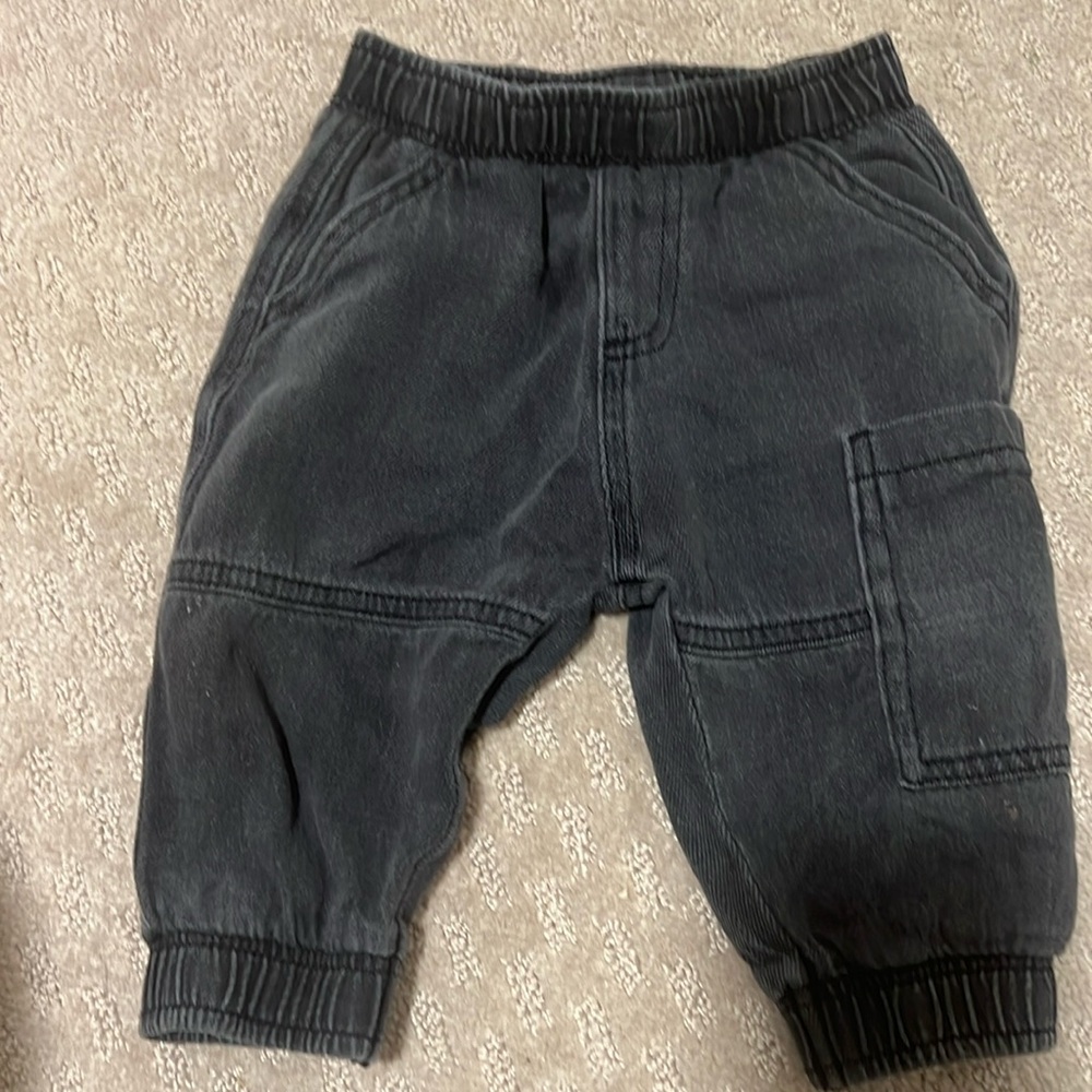 Zara black baggy lightweight jeans size 9-12mo